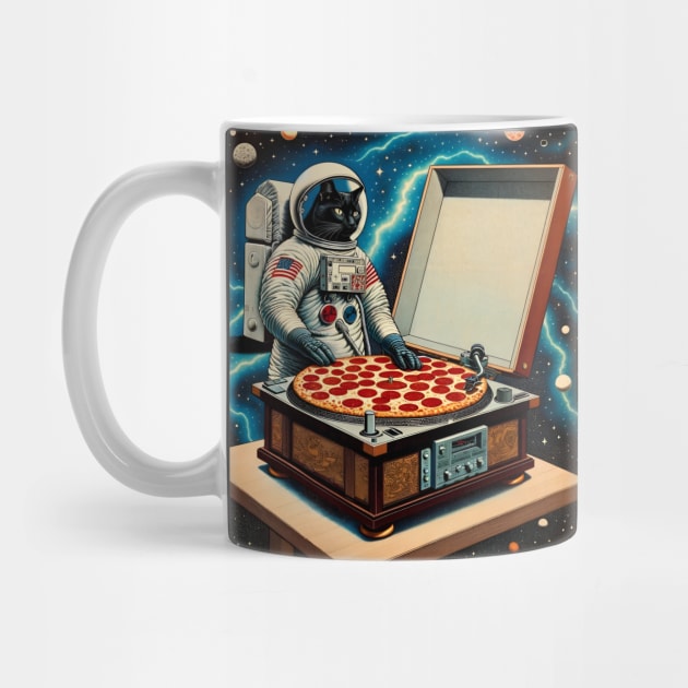 Dj Pizza Black Cat in Space by VisionDesigner